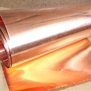 Фольга медная 0,05x10 мм М1ф ГОСТ 1173-2006
